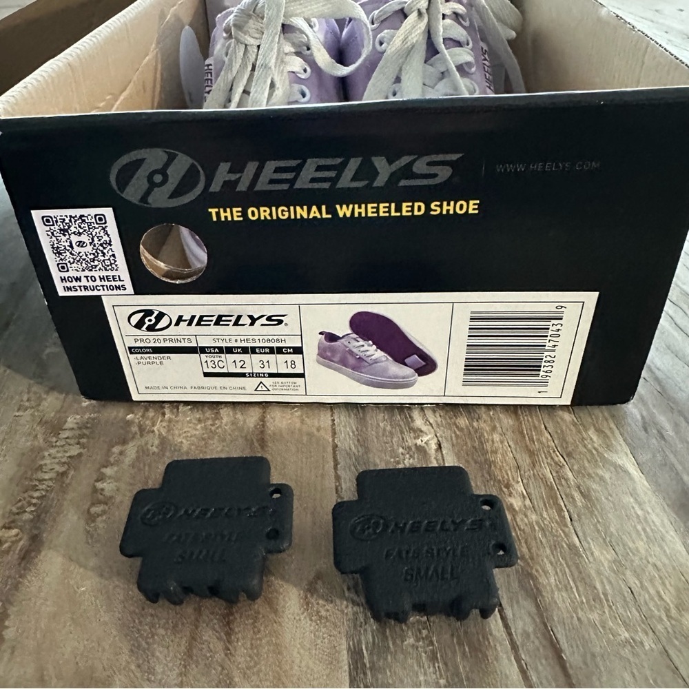 HEELYS Girl's Pro 20 Prints SZ 13C Purple Tie Dye Sporty Skate Sneakers GUC - Picture 5 of 5